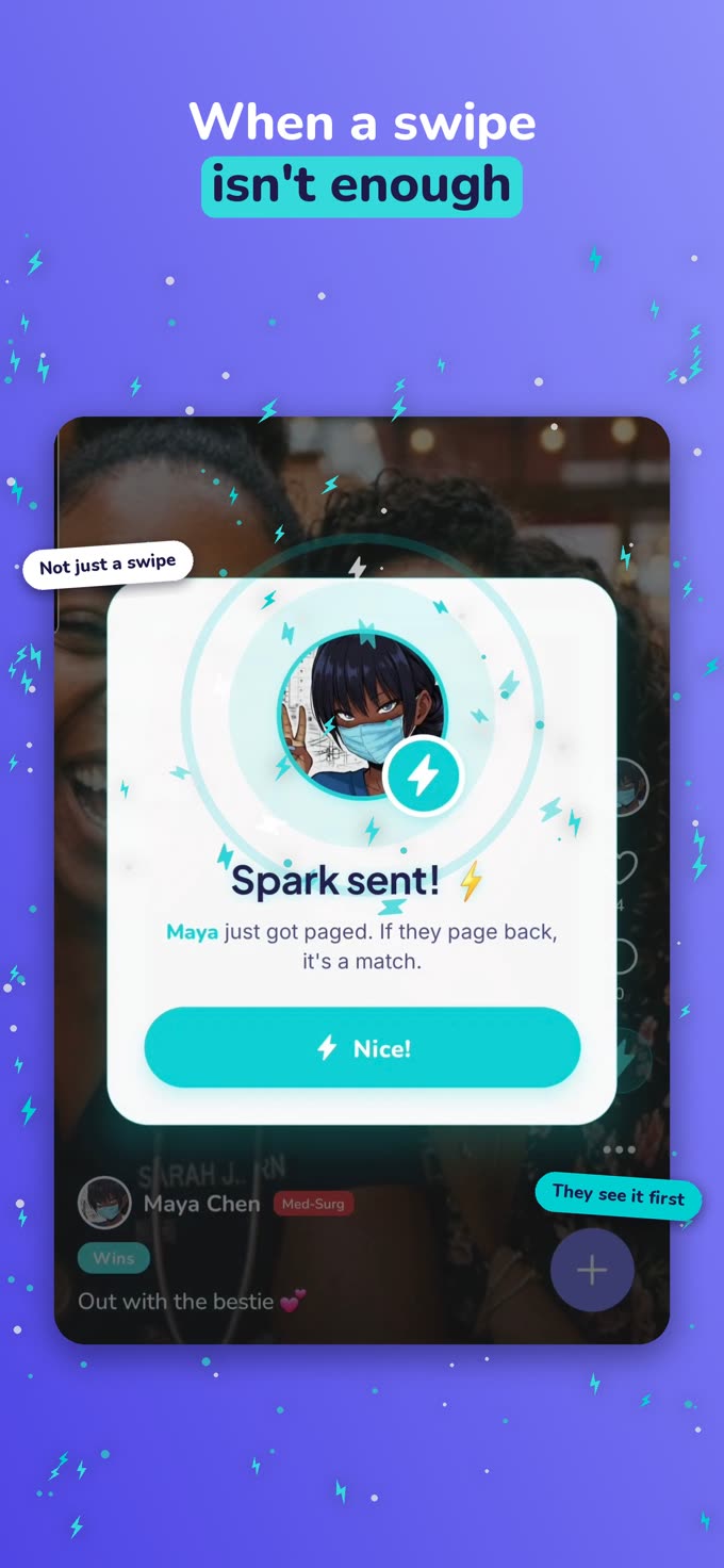 When a swipe isn't enough — sending a Spark so they see you first.